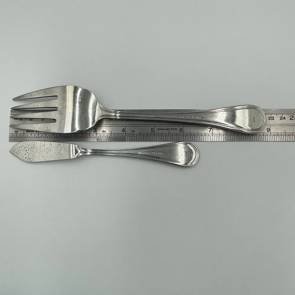 Cuisinart Stratford Glossy 18/10 Stainless Cold Meat Fork Flat Butter Knife Lot